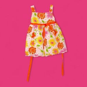 Brooke Lindsay Girls Floral Sundress Size 4T Pink Orange Cotton Easter Spring